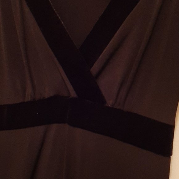 Attention brand Black Polyester, Velour trim Fit n Flare Midi Dress, Woman Sz S - Picture 10 of 12